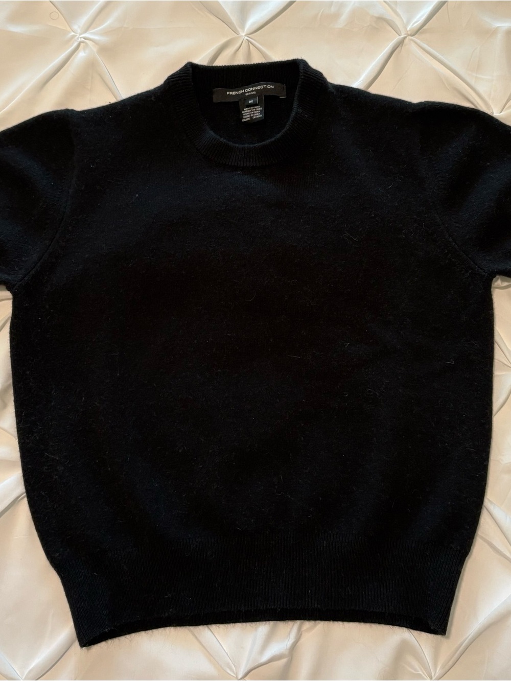 French Connection Short Sleeved Fitted Black Sweater, Women’s Size Medium